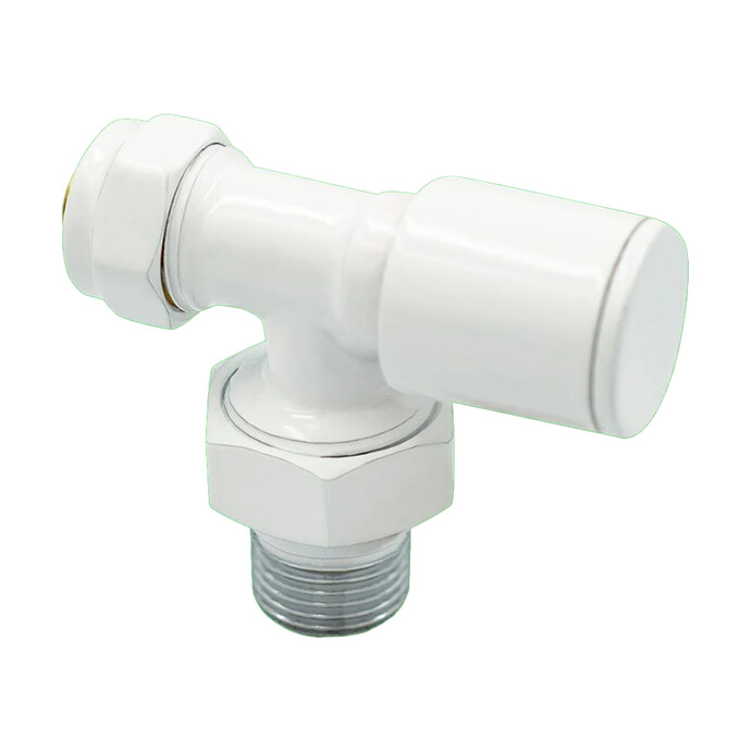 Warma 16x2 Rakorlu PEX Beyaz Köşe Radyatör ve Havlupan Vanası Warma 16x2 Rakorlu PEX Beyaz Köşe Radyatör ve Havlupan Vanası