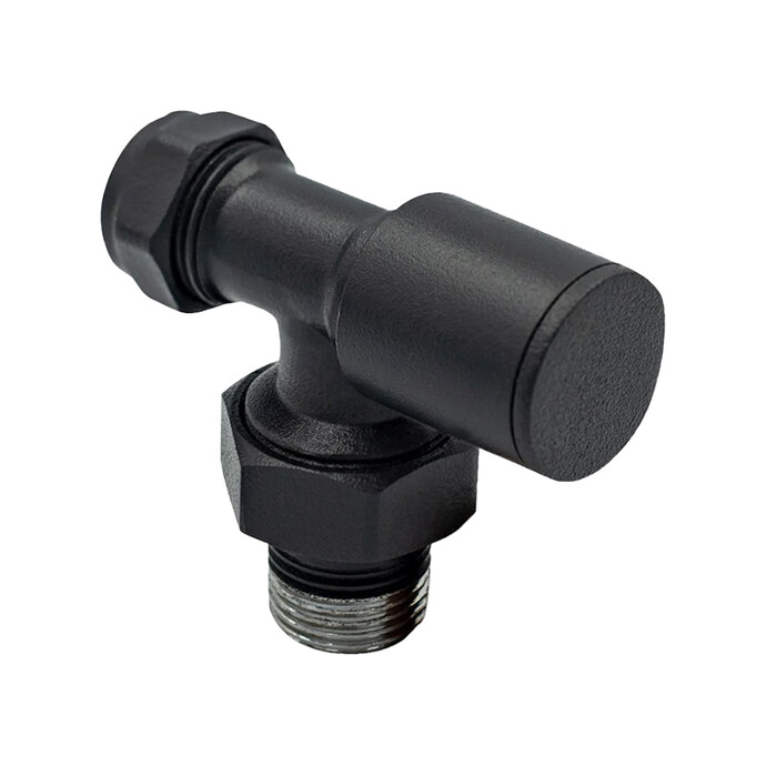 Warma 16x2 Rakorlu PEX Siyah Köşe Radyatör ve Havlupan Vanası Warma 16x2 Rakorlu PEX Siyah Köşe Radyatör ve Havlupan Vanası